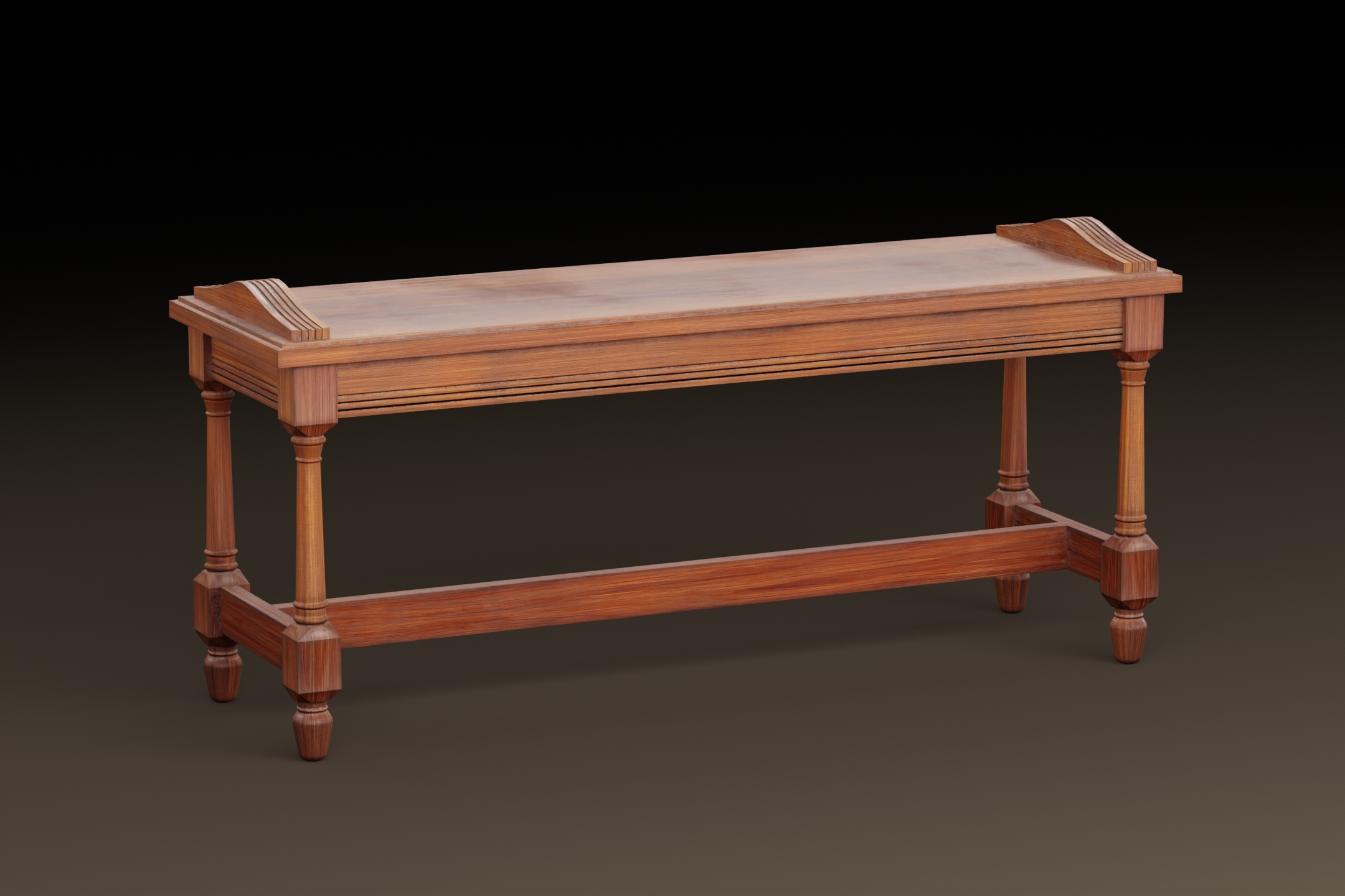 Edwardian Hall Bench Game-Ready | Fab