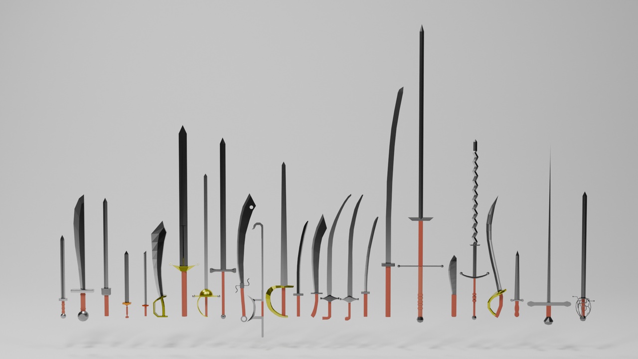 Media 1 for listing Stylized Low Poly Swords – Game-Ready Weapon Pack