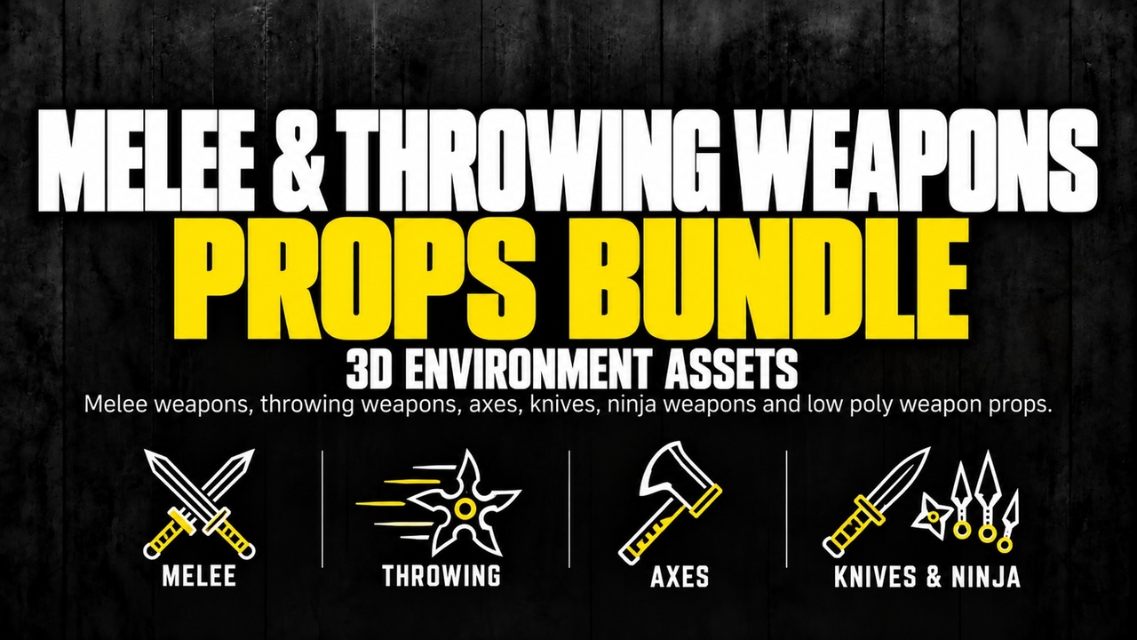 Media 1 for listing Melee & Throwing Weapons Bundle