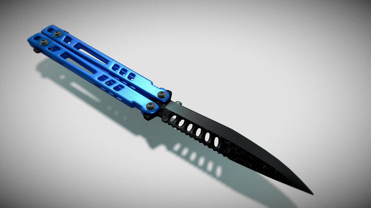 Media 1 for listing Butterfly Knife 3D Model – Game Ready PBR