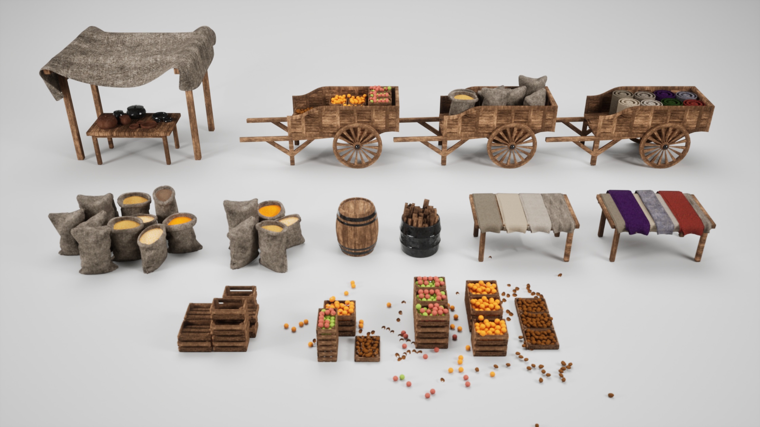Media 1 for listing Medieval Market & Bazaar Props Kit