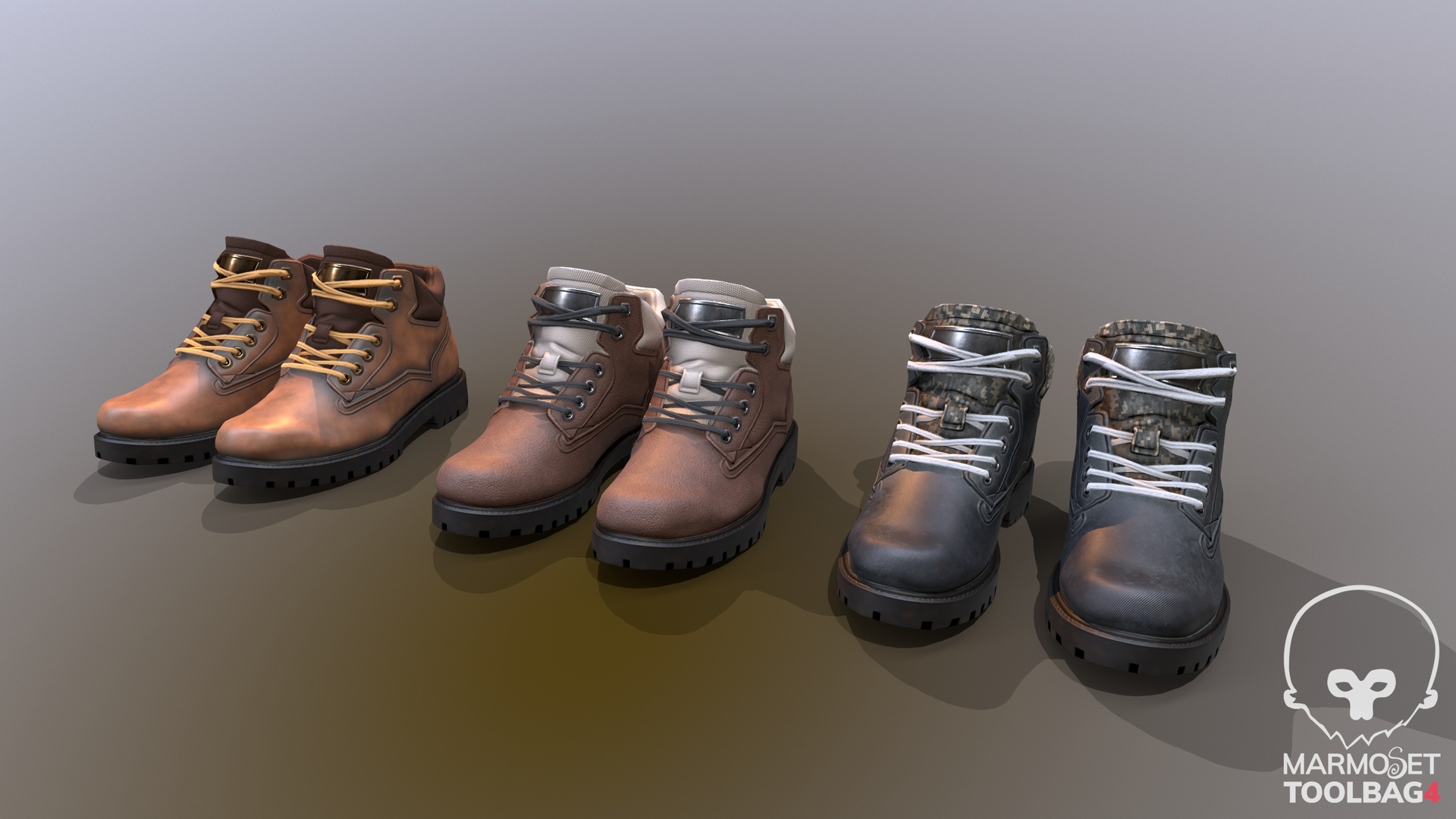 商品 Boots lowpoly pbr 的媒体 1