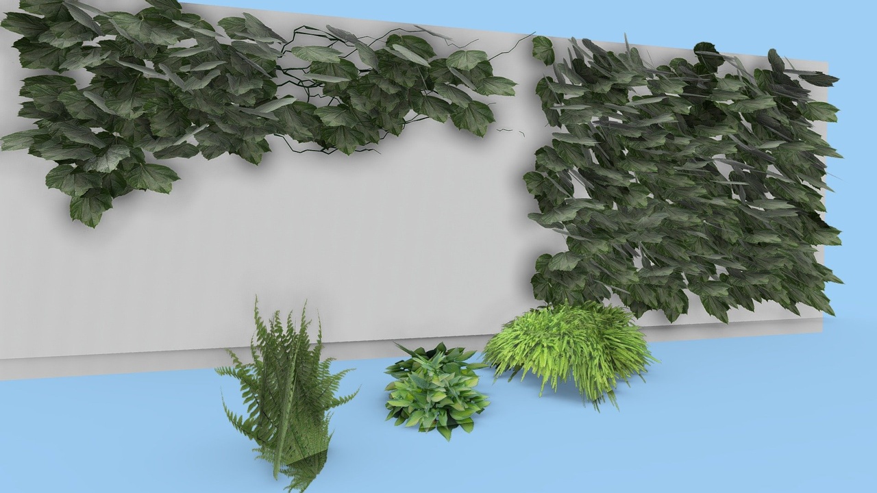 الوسائط 1 للقائمة Bush + Ivy Pack LOWPOLY