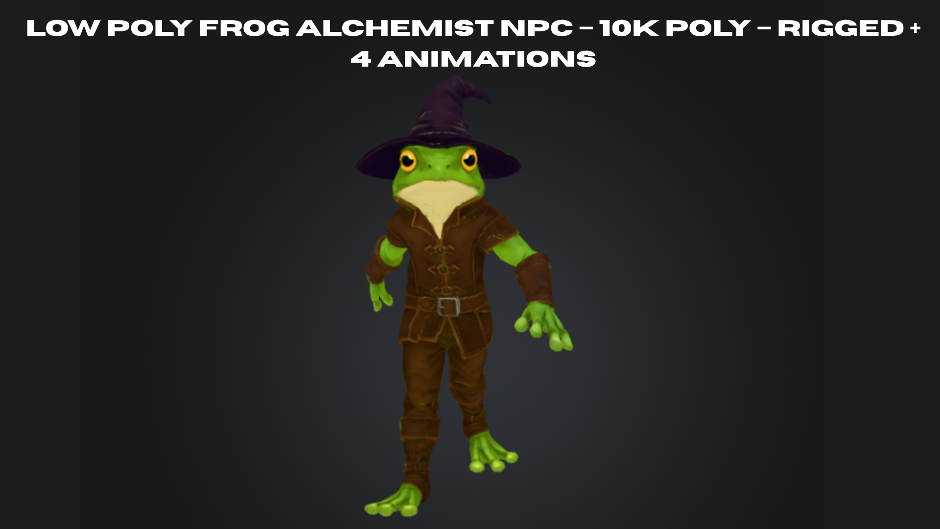 Low Poly Frog Alchemist NPC – 10K Poly – Rigged + 4 Animations | Fab