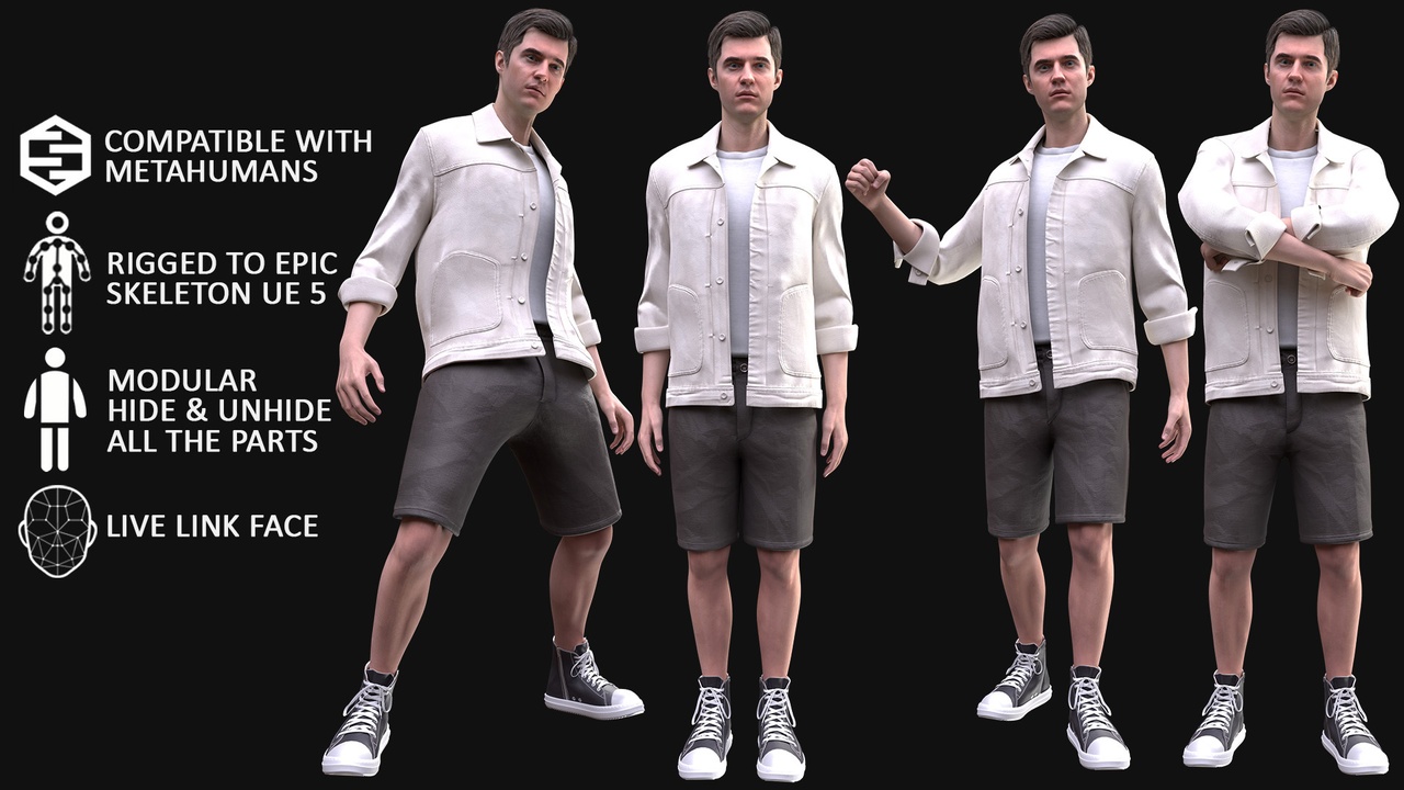 Media 1 for listing Man - Casual Outfit 10 - Modular - Rigged
