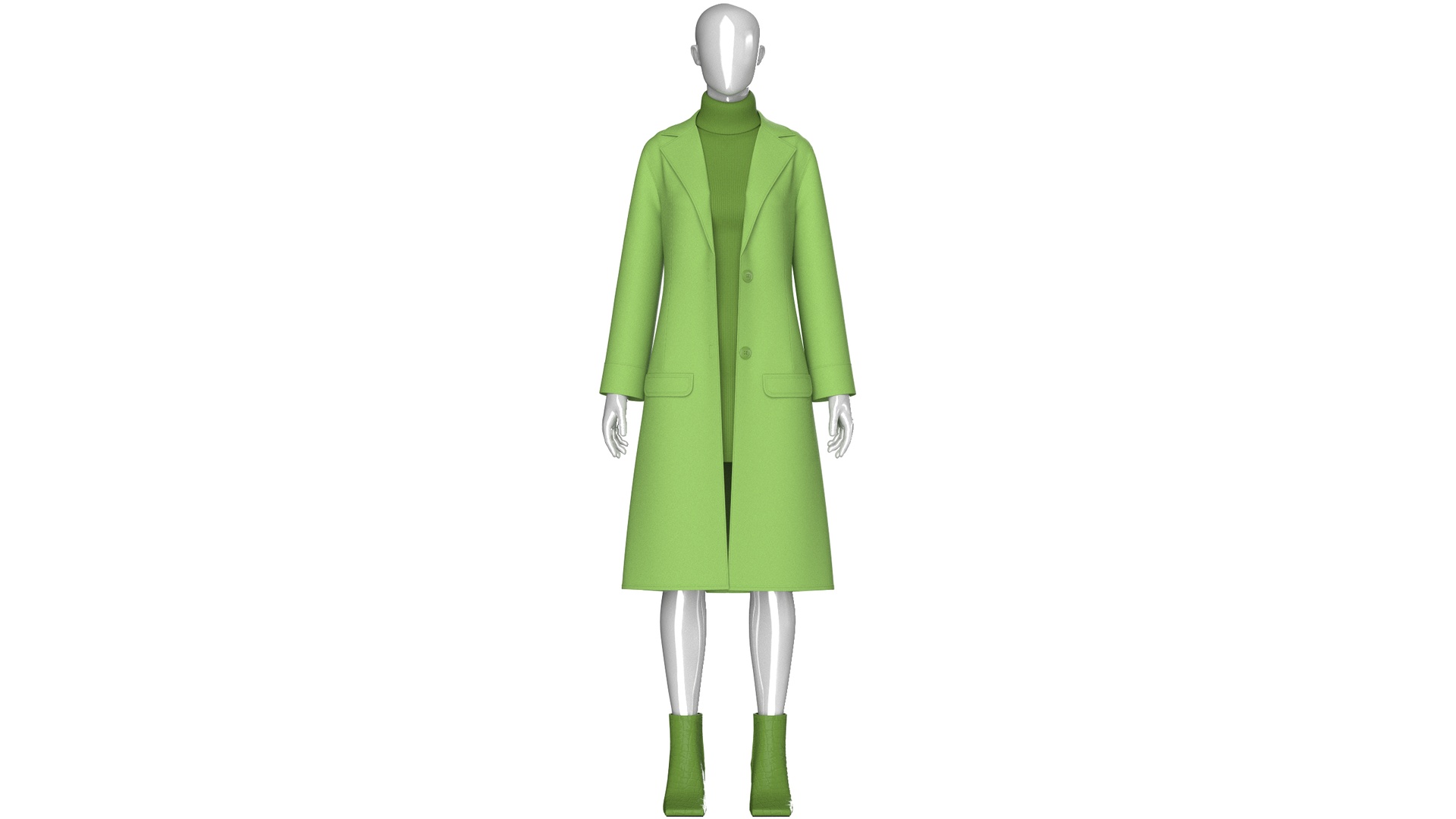 Media 1 for listing Girls Long Overcoat With Midi Sweater | High Poly