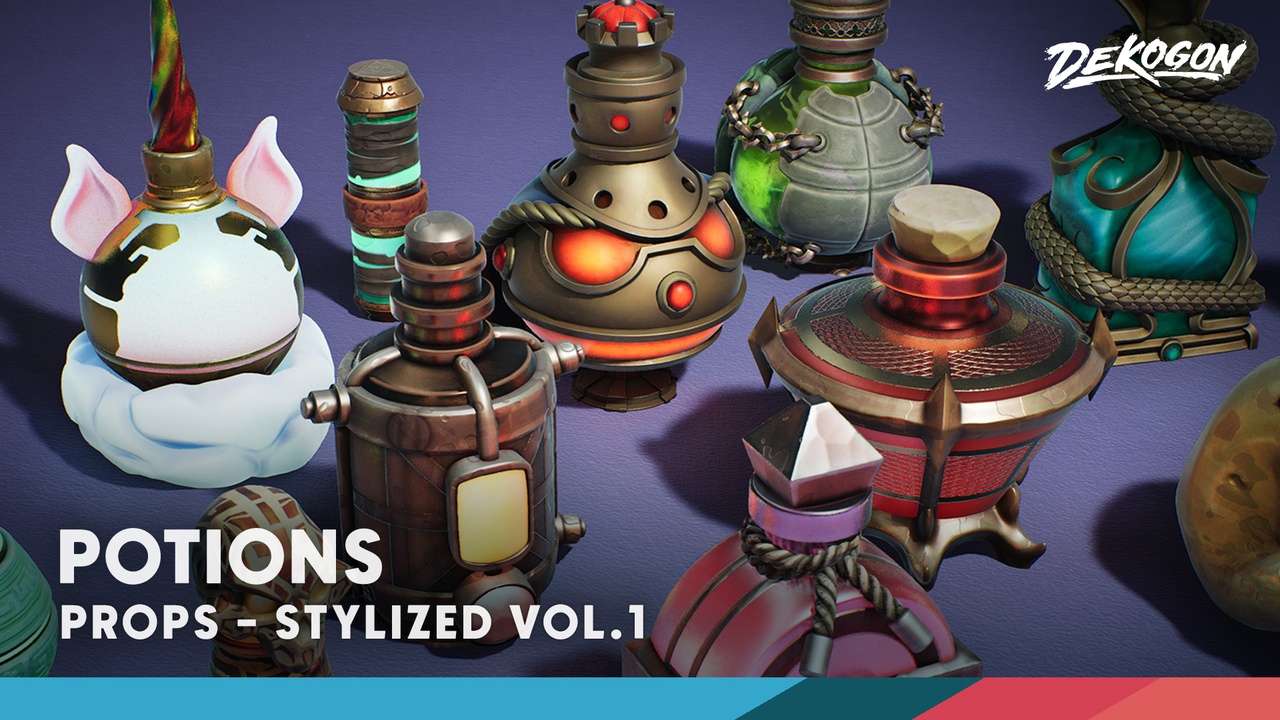Media 1 for listing Stylized VOL.1 - Potions (Nanite and Low Poly)