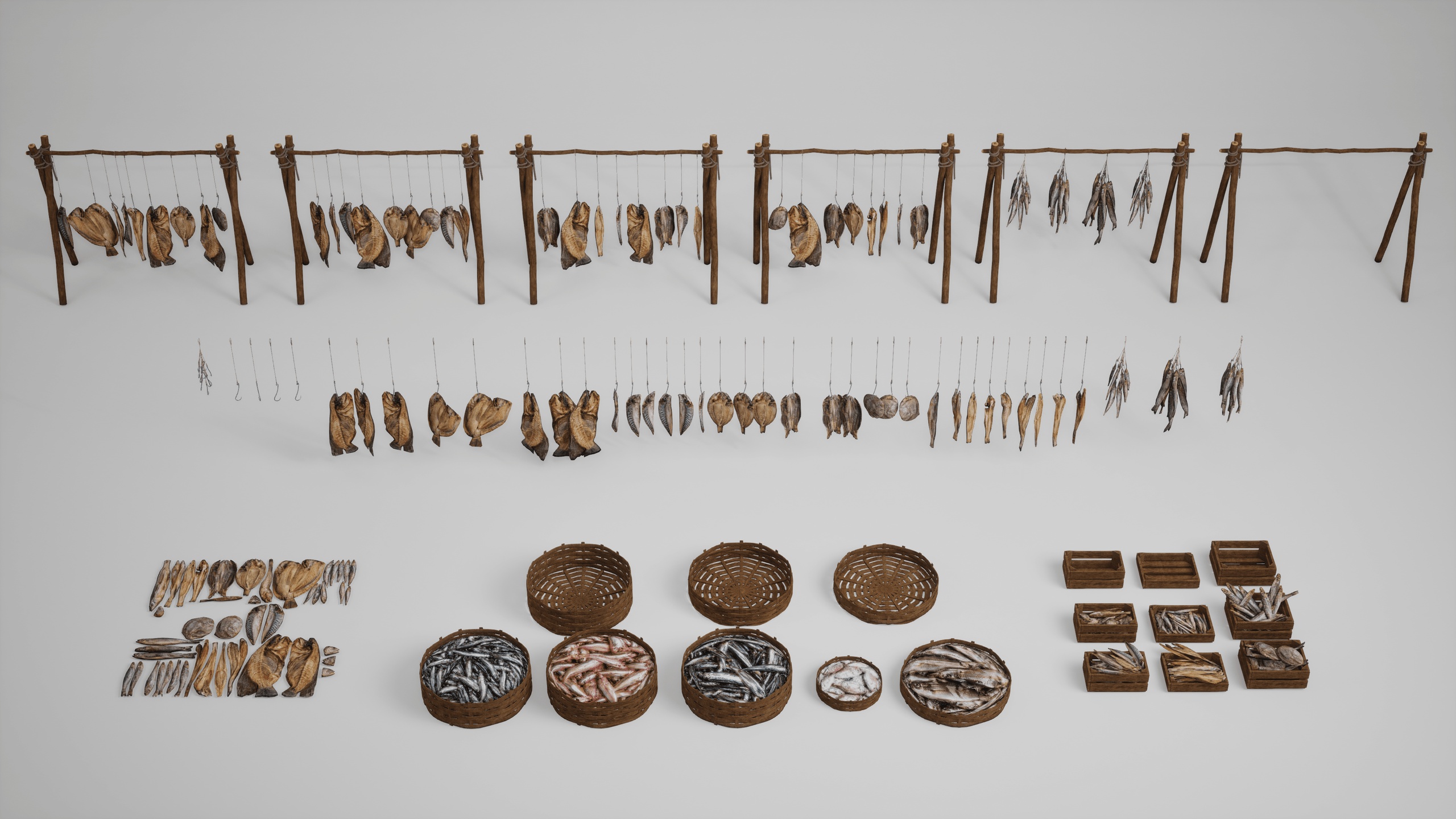 Media 1 for listing Fish Stall Props Medieval