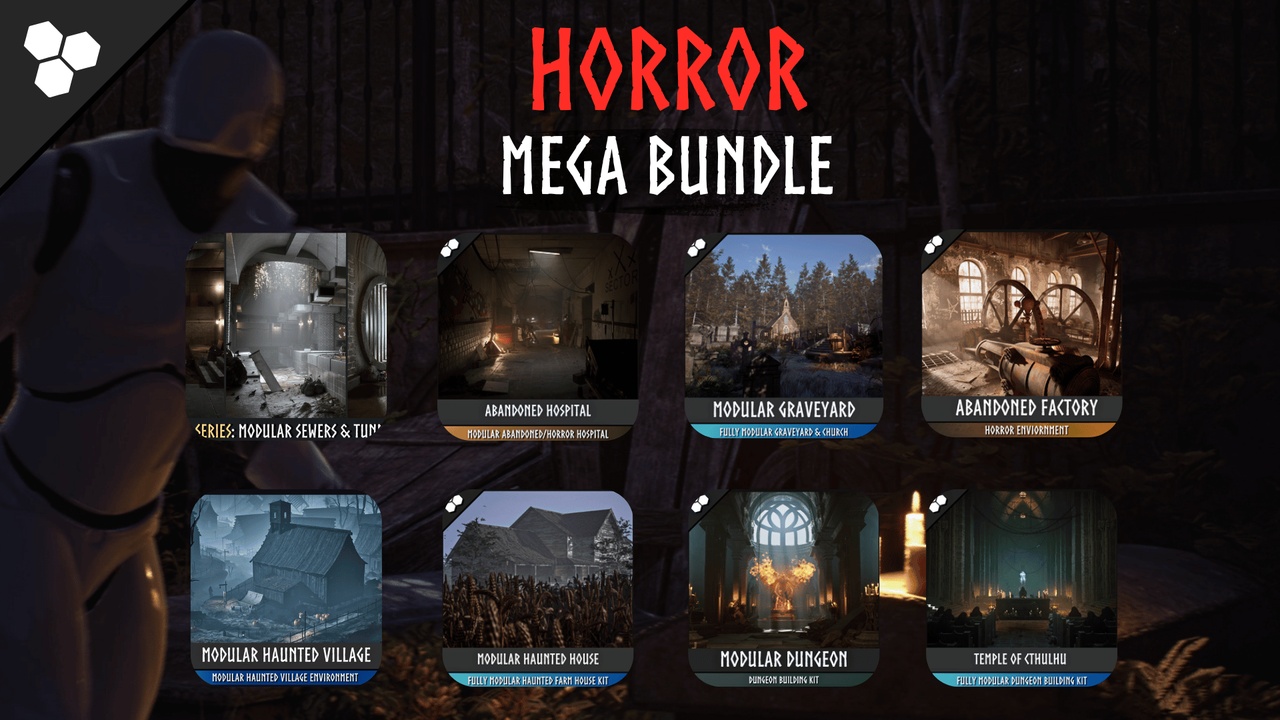 Media 1 for listing Horror Mega Bundle (Haunted House, Haunted Village, Graveyard, Dungeon,Hospital)