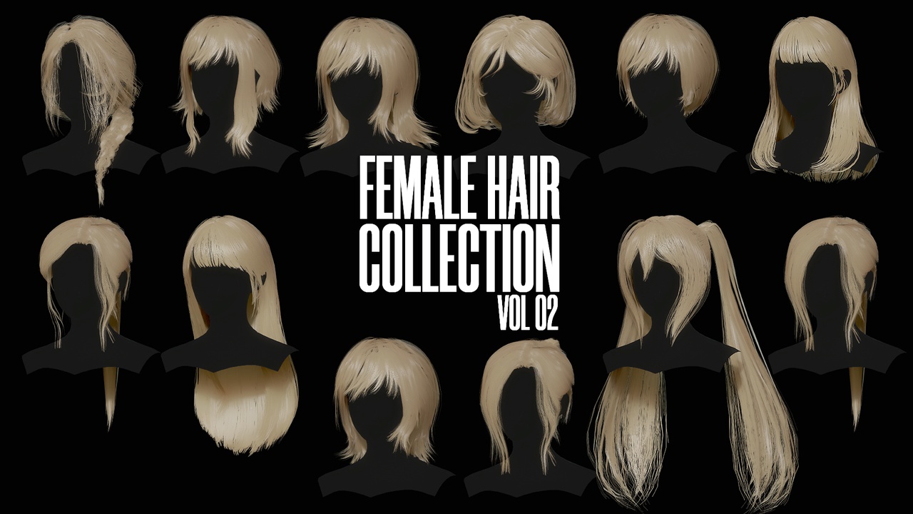 Media 1 for listing Female Hair Collection - Hair Pack 02