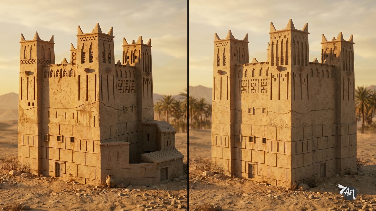 Media 1 for listing Moroccan Kasbah Fortress – Realistic 3D Model