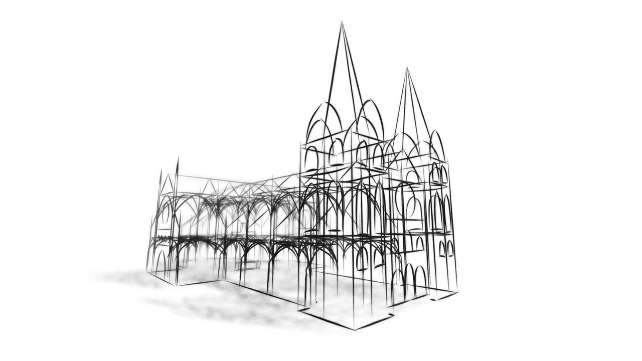 Media 1 for listing VR SKETCH HANMADE GOTHIC CATHEDRAL