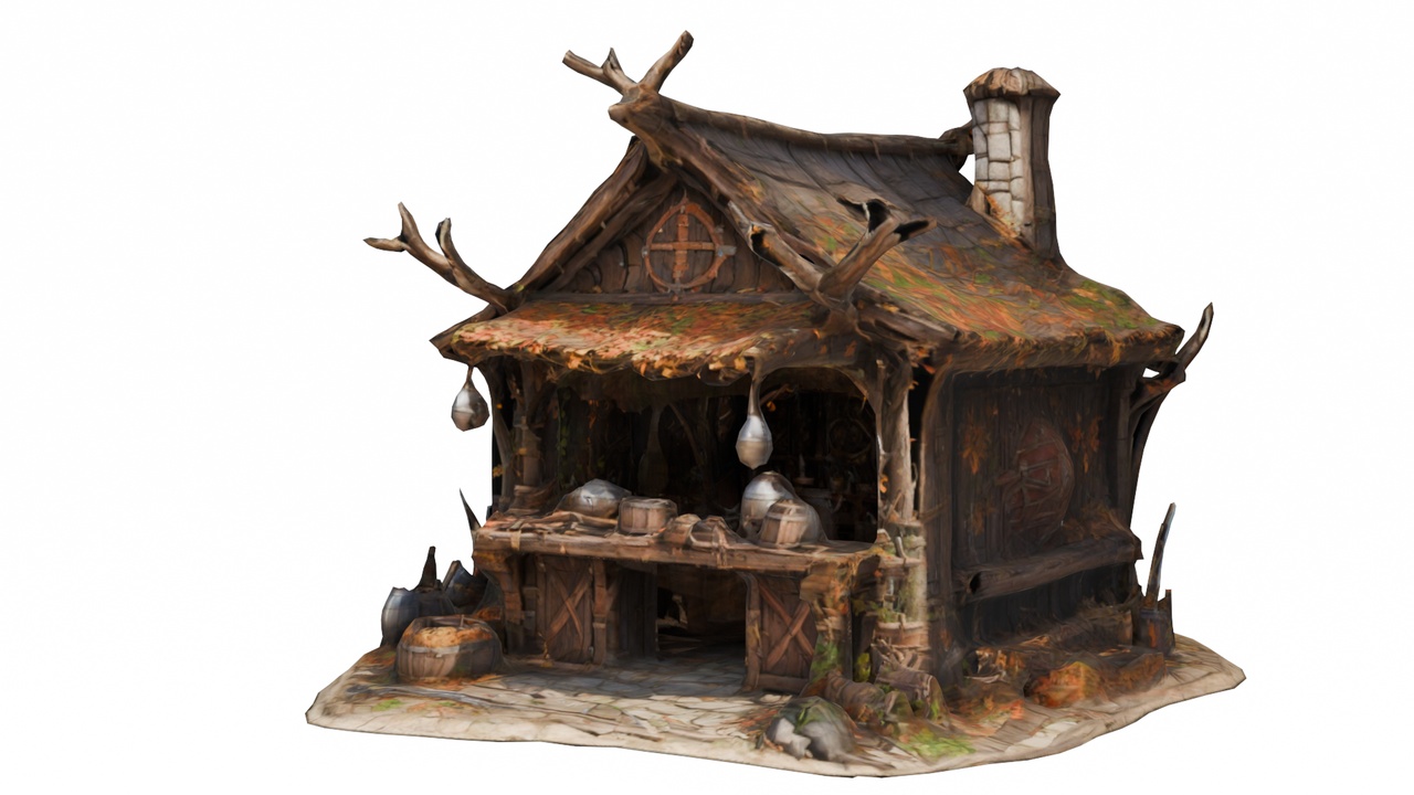 Media 1 for listing This medieval merchant stand is perfect for fantasy RPGs, open-world adventures,