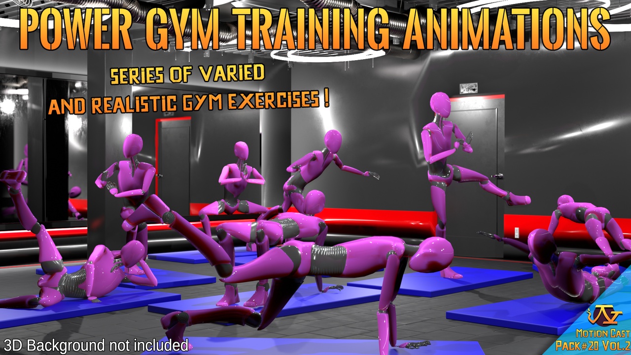 Media 1 for listing Power Gym Training animations (Motion Cast#20 Vol.2)