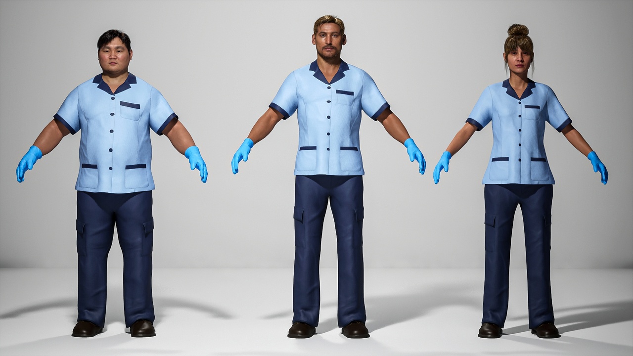 Media 1 for listing Cleaner Uniform Outfit for MetaHuman (Resizable | Full Outfit)