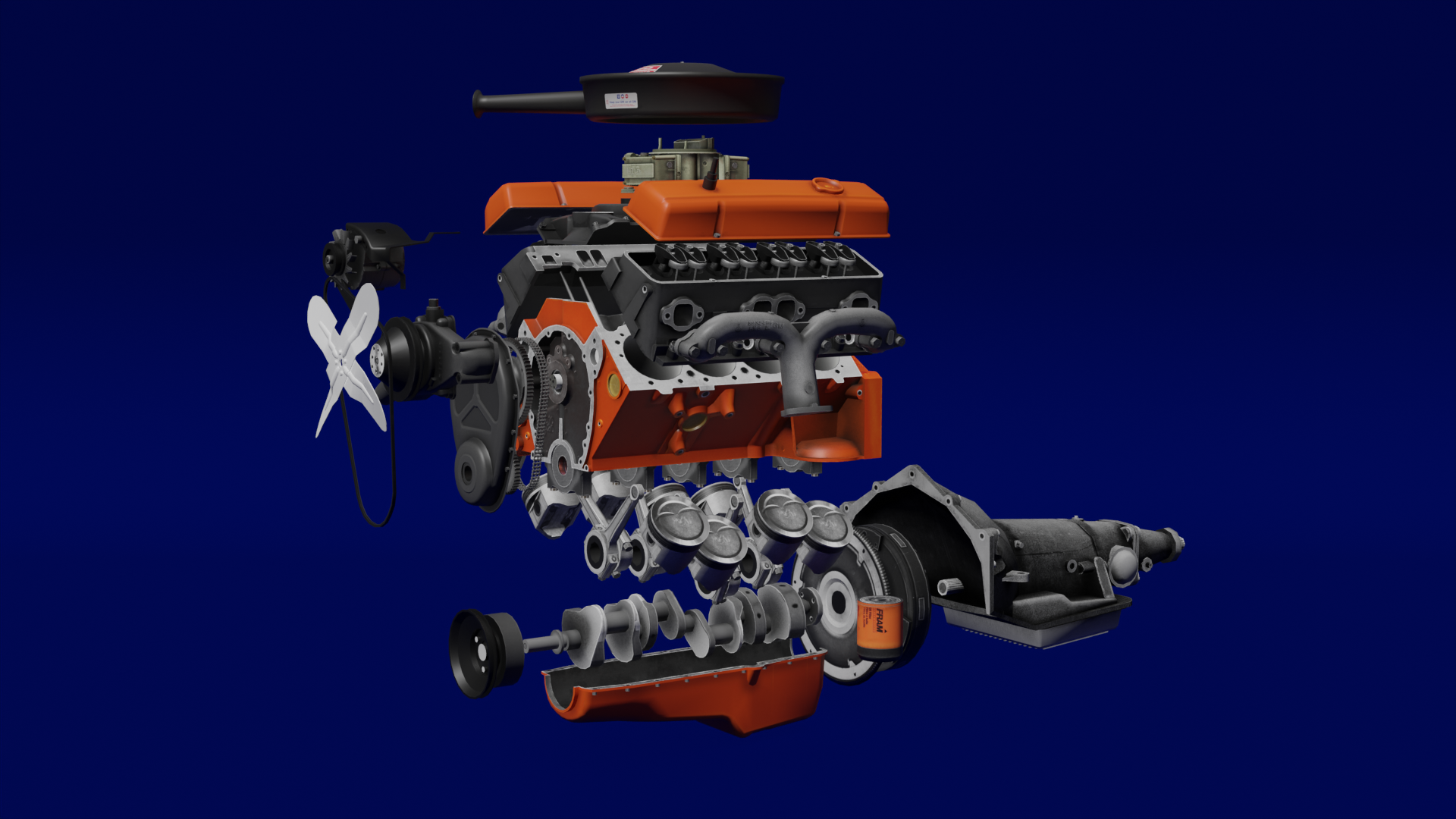 Mid-Poly Engine 3D Model | Fab