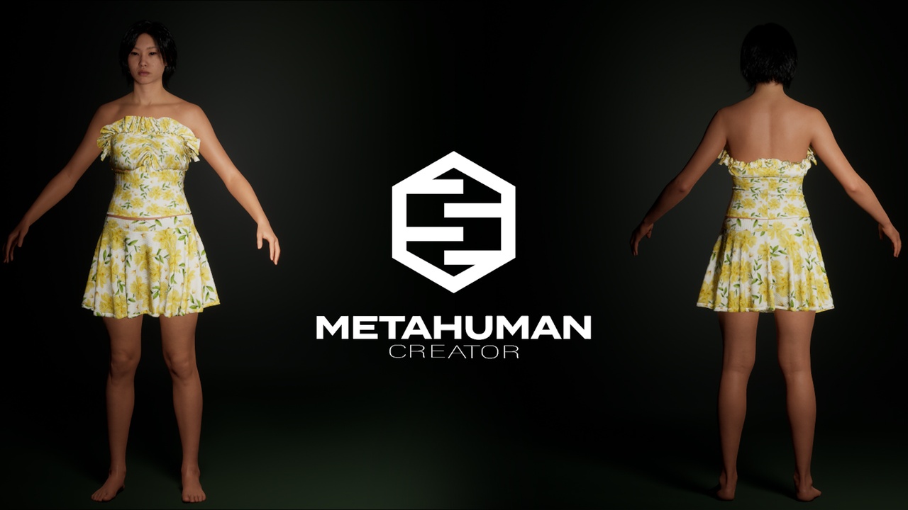 Media 1 for listing Floral Top Skirt - Metahuman Wardrobe cloth