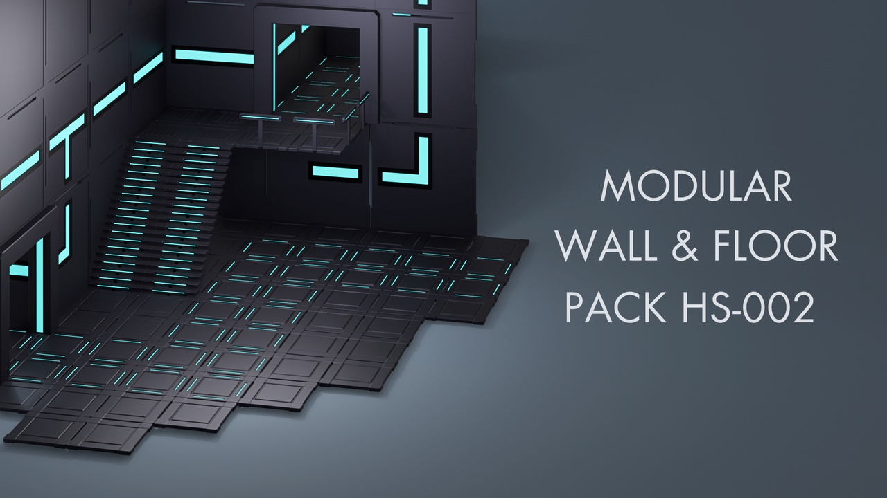 Media 1 for listing Low Poly Sci-Fi Modular Wall & Floor Pack HS-002