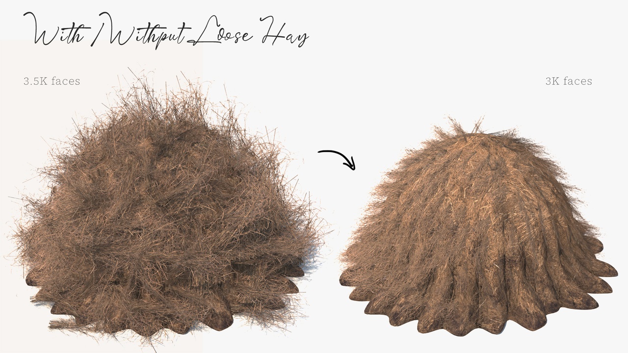 Media 1 for listing Haystack (Pile of Hay) - Game Asset | PBR | Low-poly |