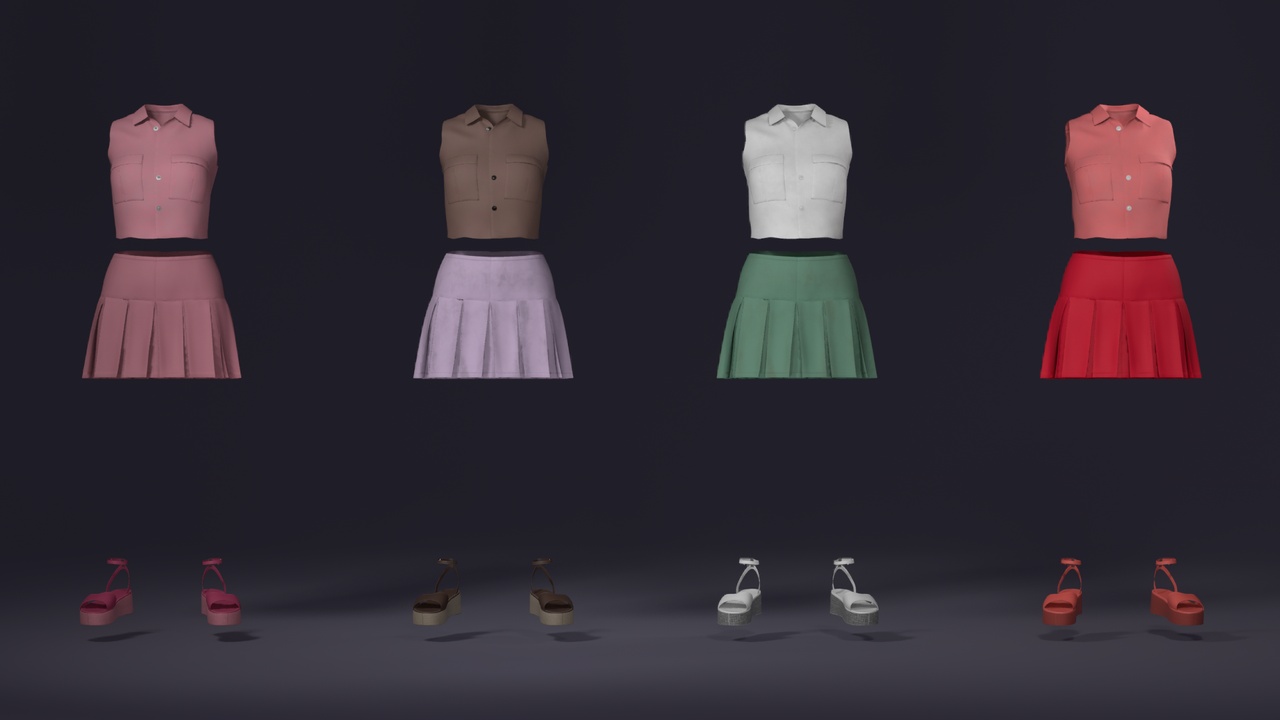 Media 1 for listing MetaOutfits – Resort Wear – Tropical Female Outfit