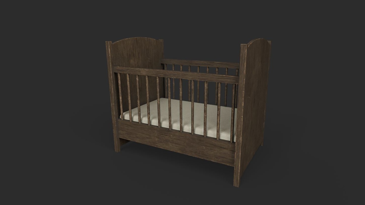 Media 1 for listing Old Baby Crib LowPoly
