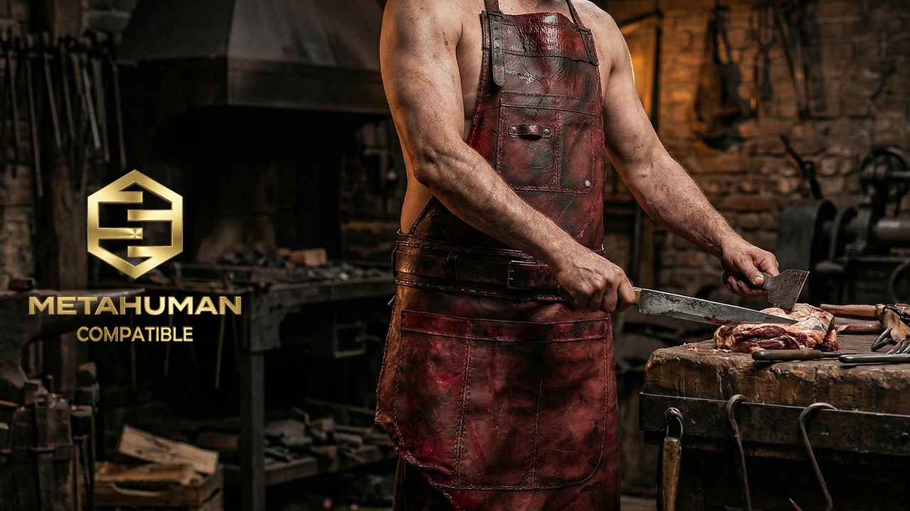 Media 1 for listing Heavy-Duty Leather Apron with Adjustable Straps for Work and Butchery