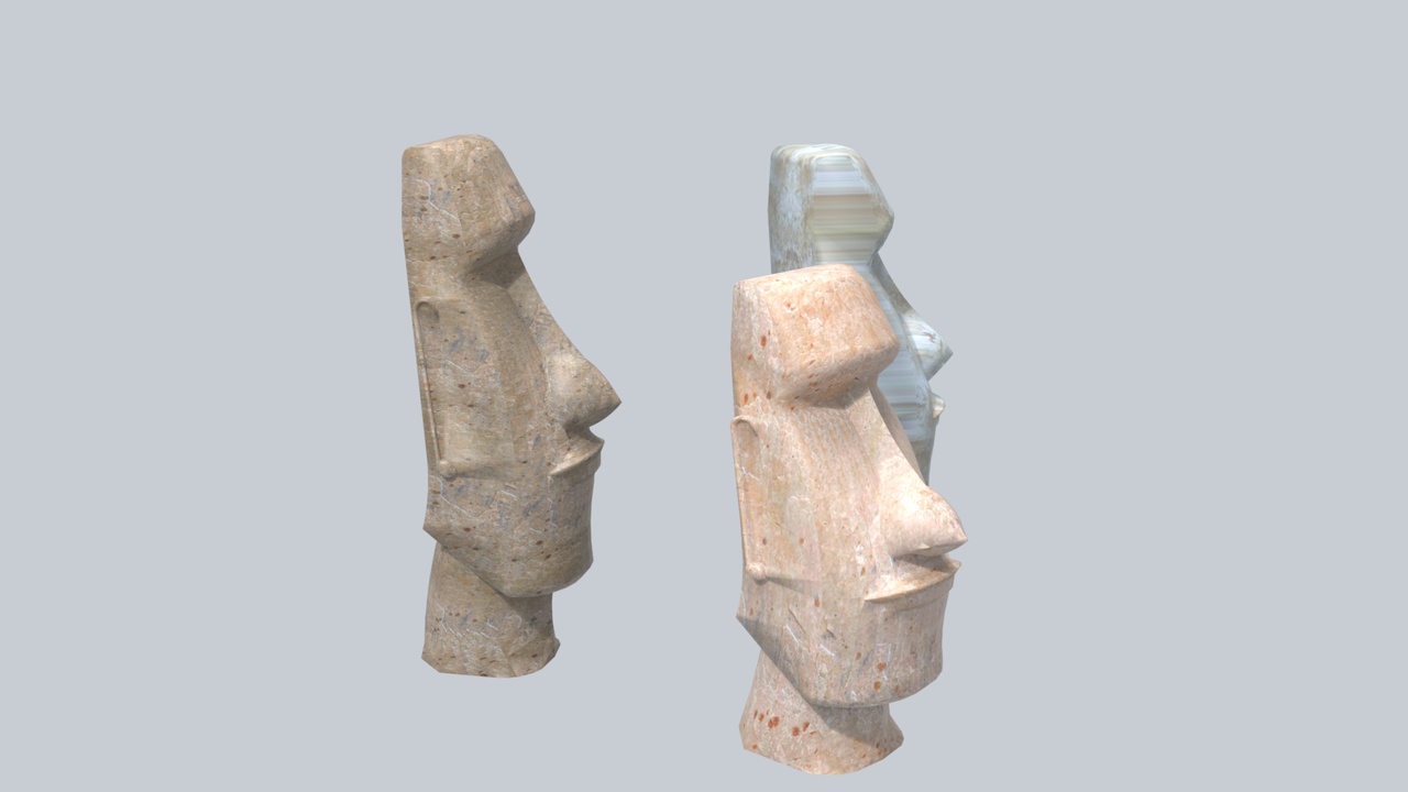 Media 1 for listing Ancient Stone Moai Head Statue Garden Sculpture 3D Model