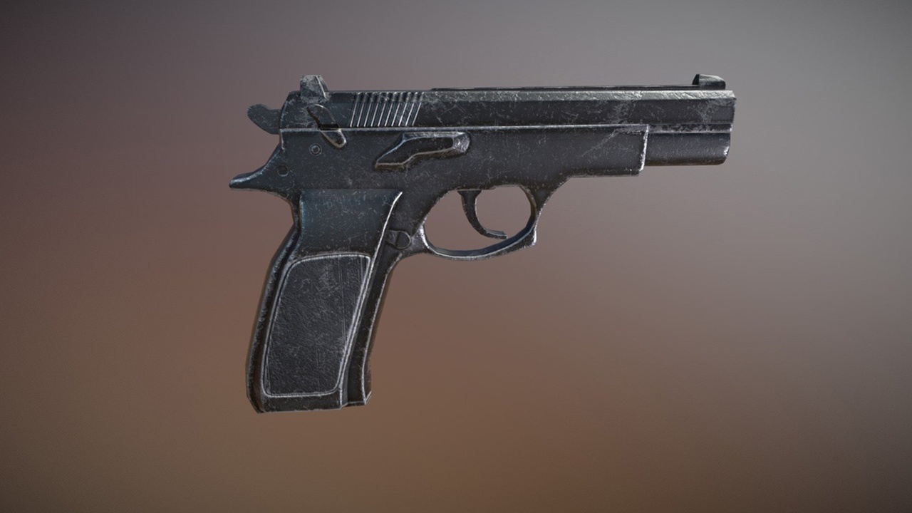 Media 1 for listing Low Poly Semi-Auto Pistol | Ultra Optimized | Mobile Ready | UE5 | PBR