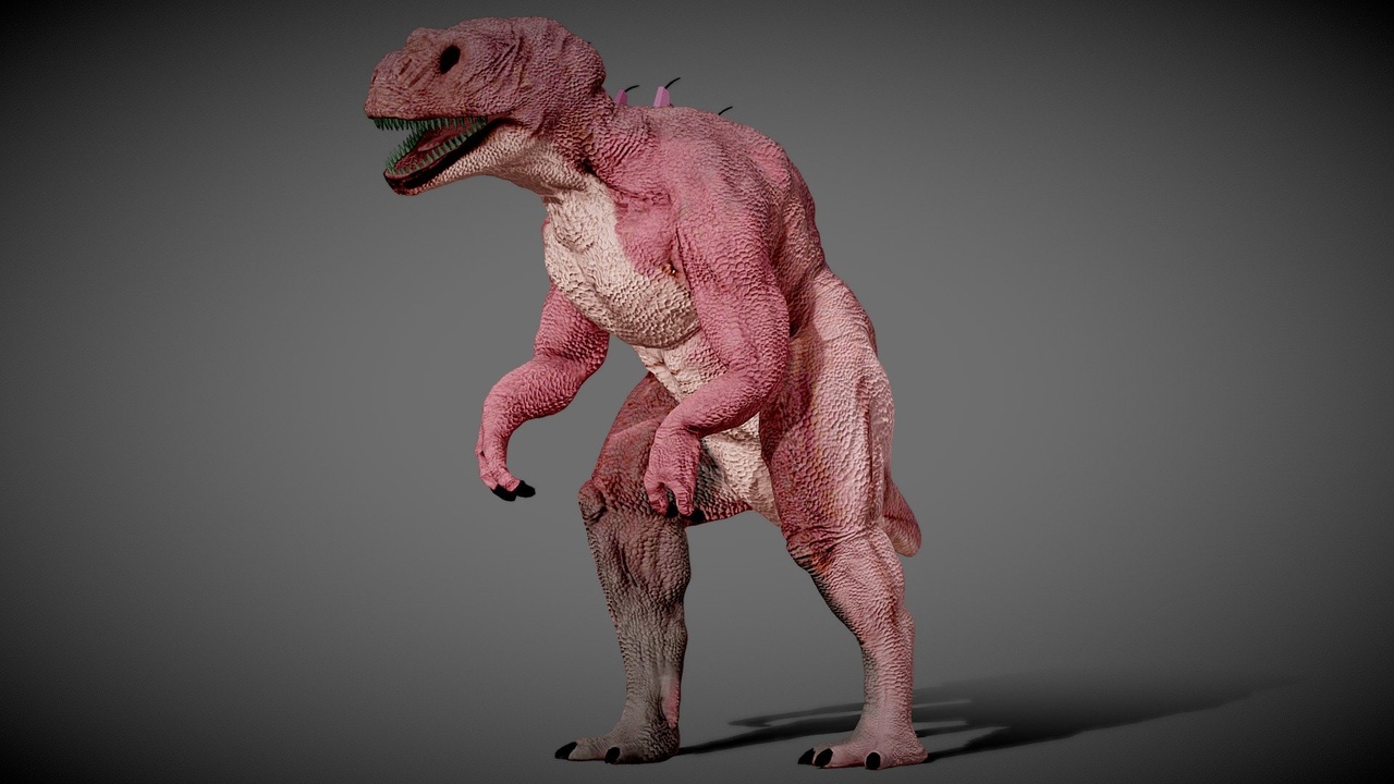 Media 1 for listing Animated Human & T-Rex Hybrid (Humanosaurus Rex)