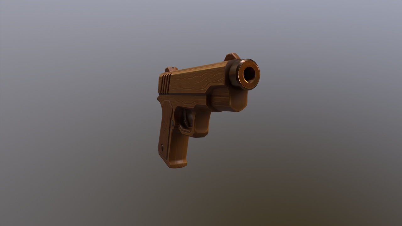 Media 1 for listing Stylized Wooden Pistol