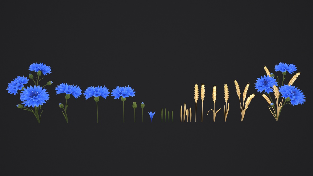 商品 Stylized Handpainted Wildflowers Pack: Low-poly 3D Model 的媒体 1