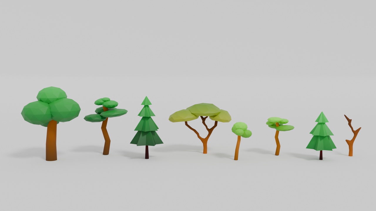 Media 1 for listing Low Poly Tree Set