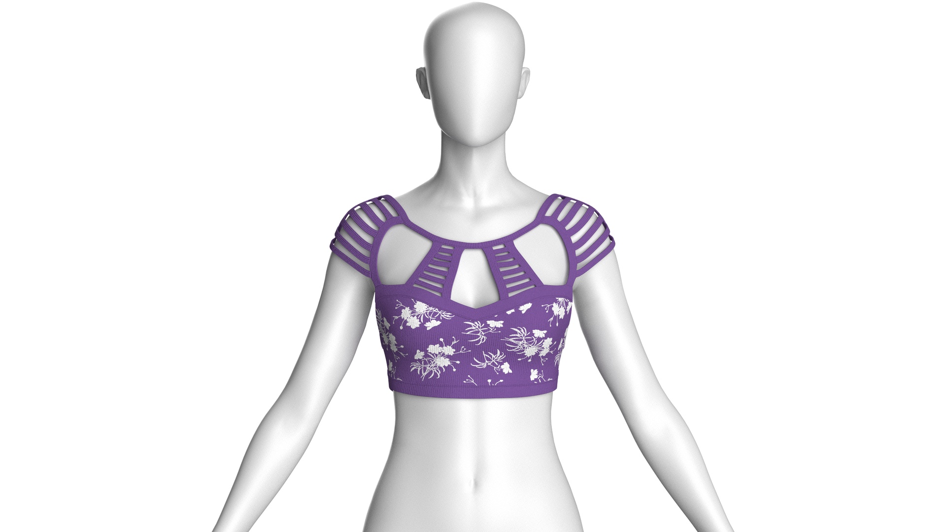 Media 1 for listing Girls Violet Lattice Bralette | High Poly