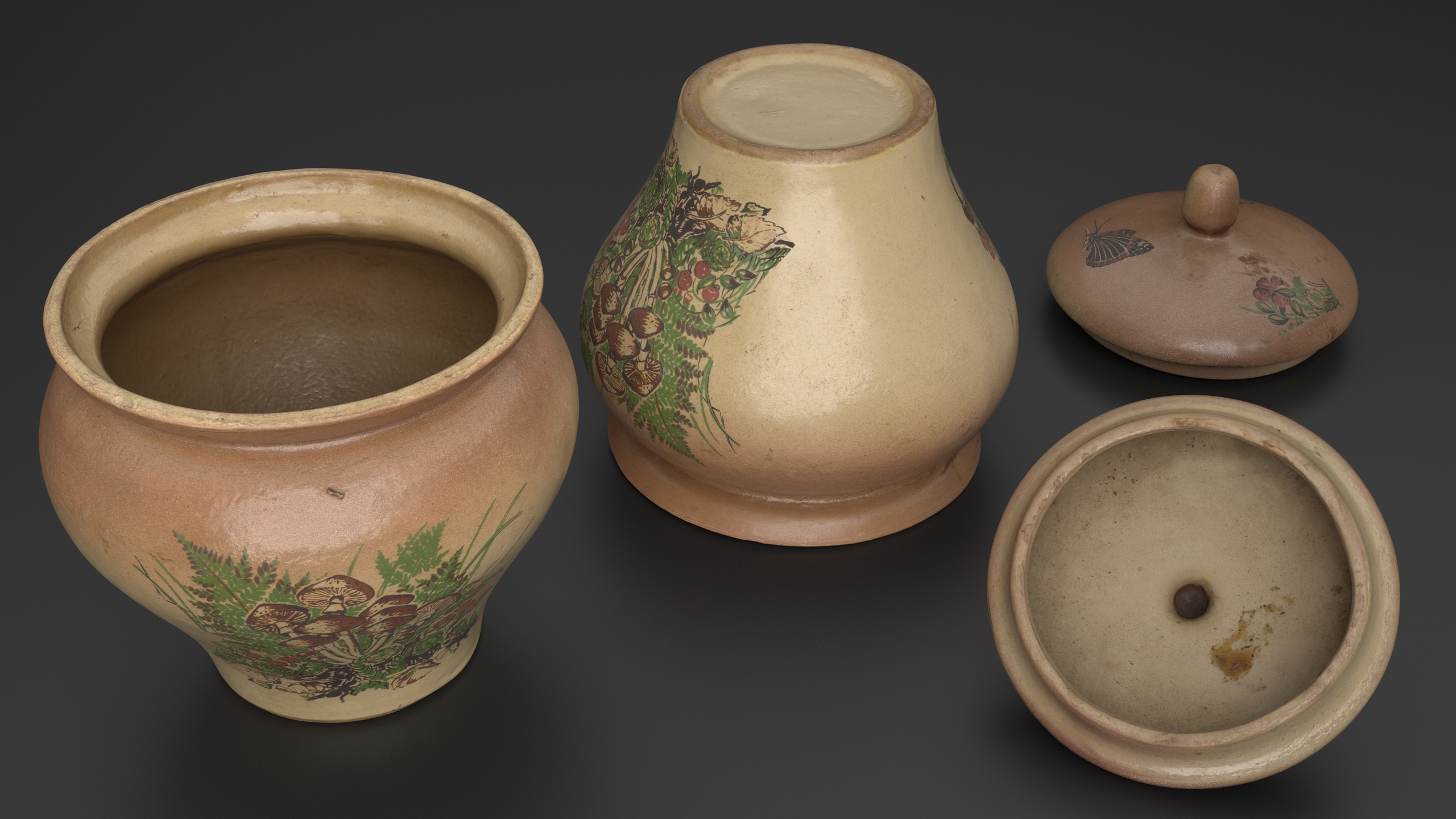 Media 1 for listing Painted Clay Pot with Lid