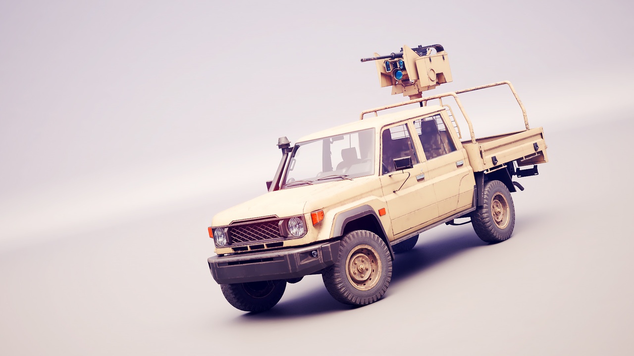 Media 1 for listing Armed Light Tactical Pickup Truck with RWS - PBR ORM Worn