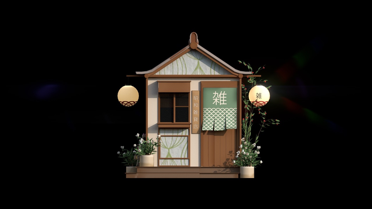 Media 1 for listing Stylized Japanese-Inspired Convenience Store – Low Poly 3D Model