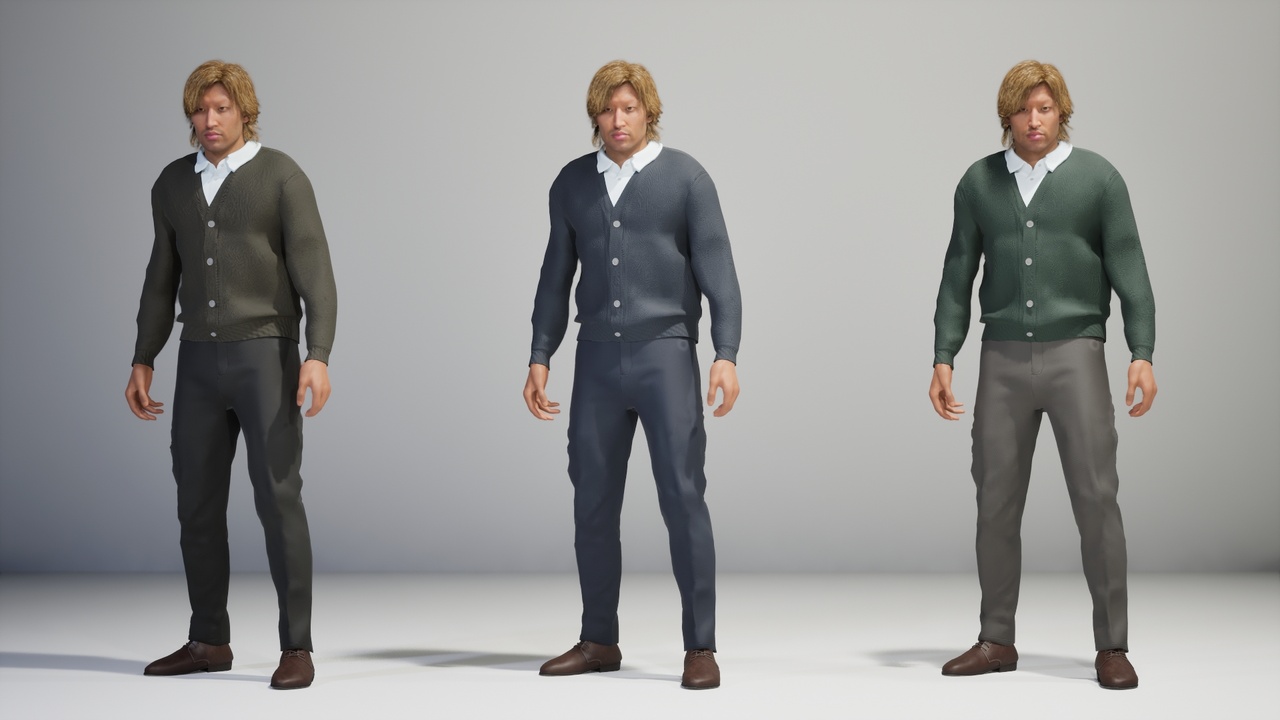 Media 1 for listing Casual Cardigan Outfit for MetaHuman (Resizable | Cardigan, Pants & Shoes)