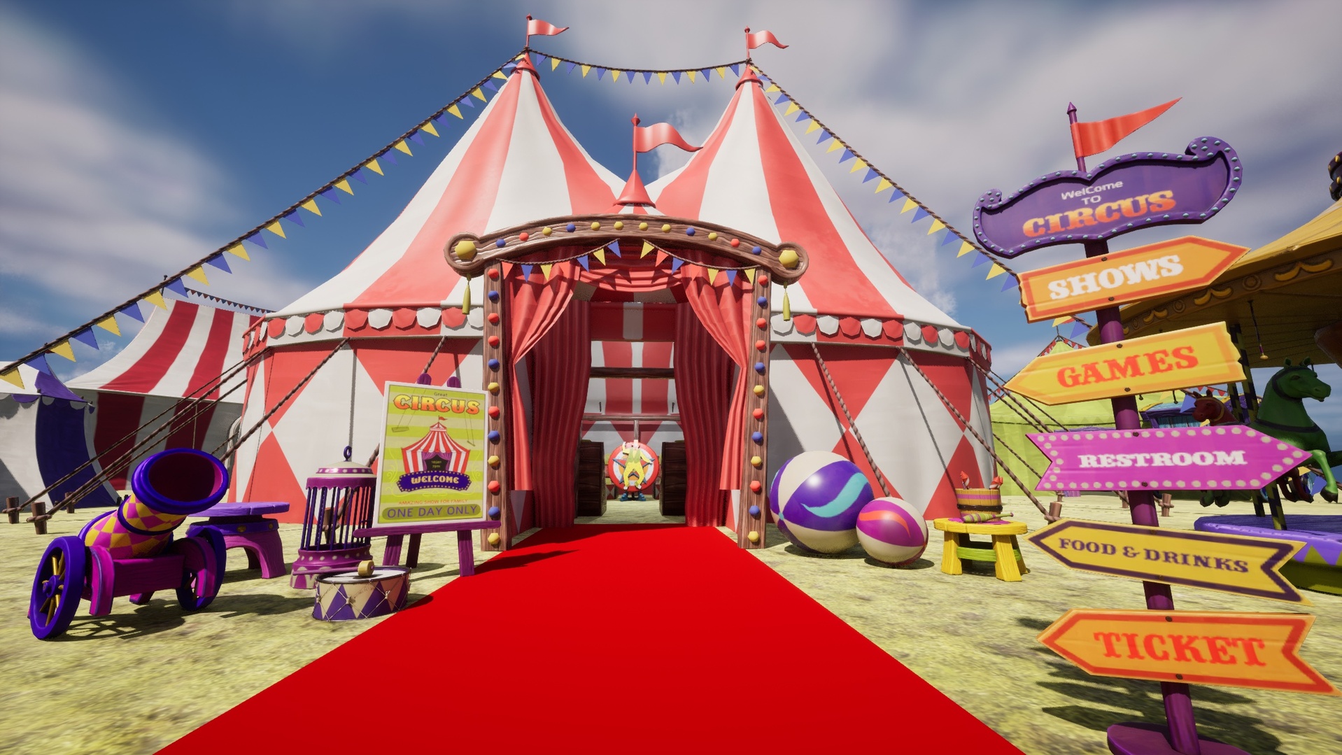Media 1 for listing Vintage Circus 3D Environment Props