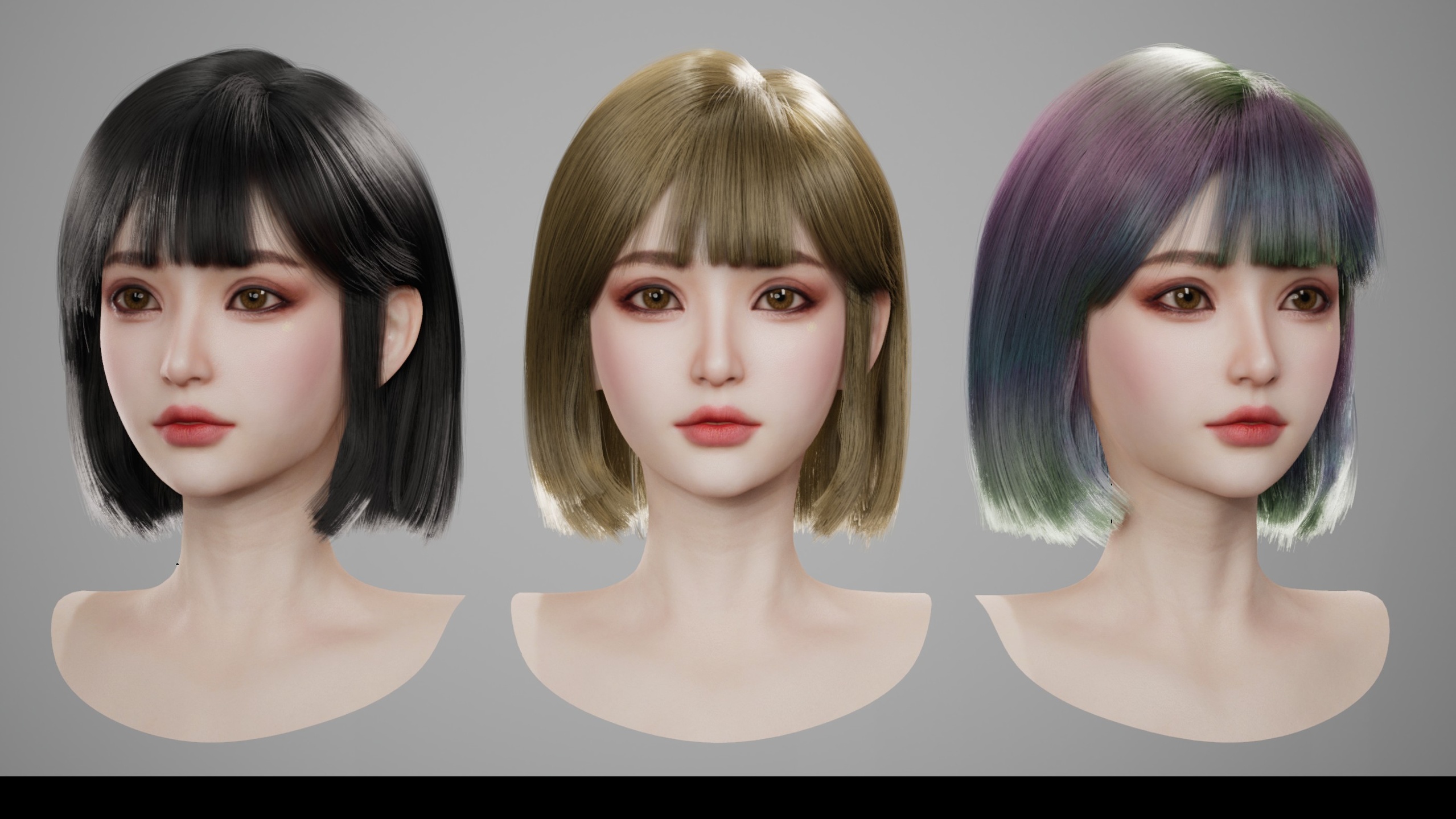 Media 1 for listing Short Bob with Blunt Bangs For Metahuman
