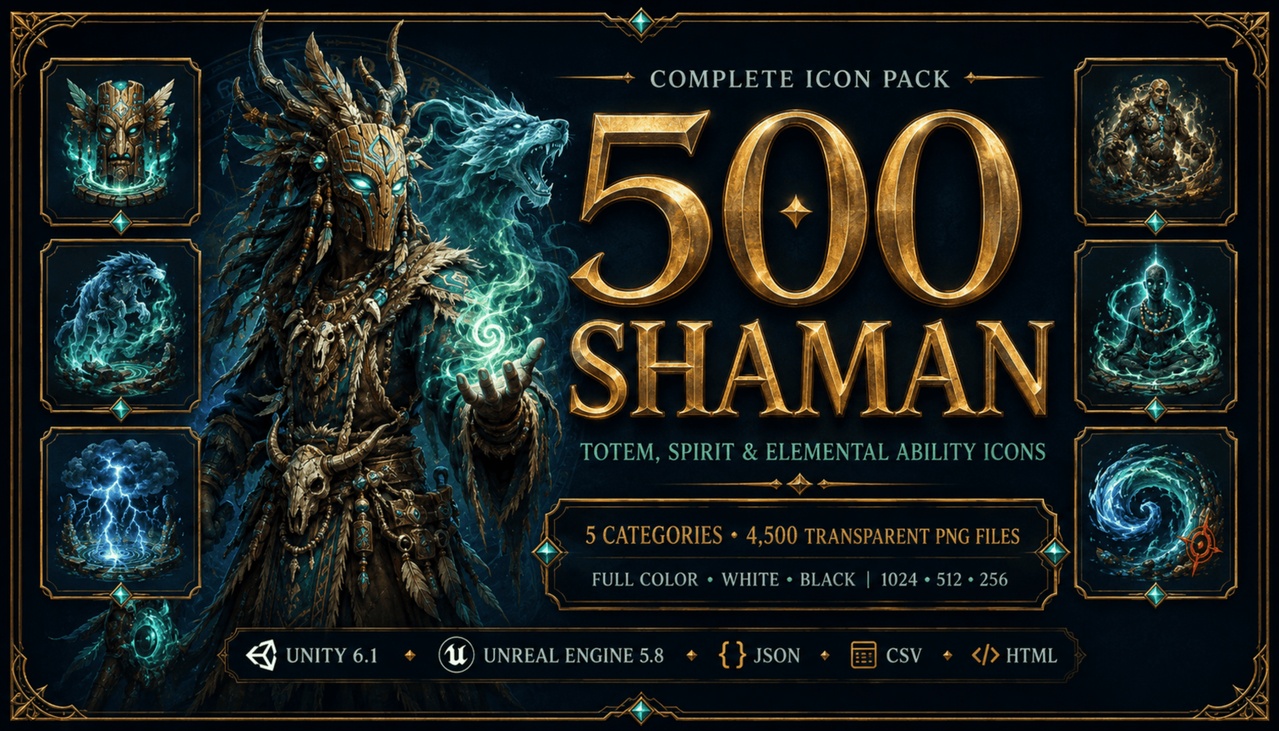 Media 1 for listing 500 Shaman & Spiritcaller Totem, Spirit & Elemental Ability Icons