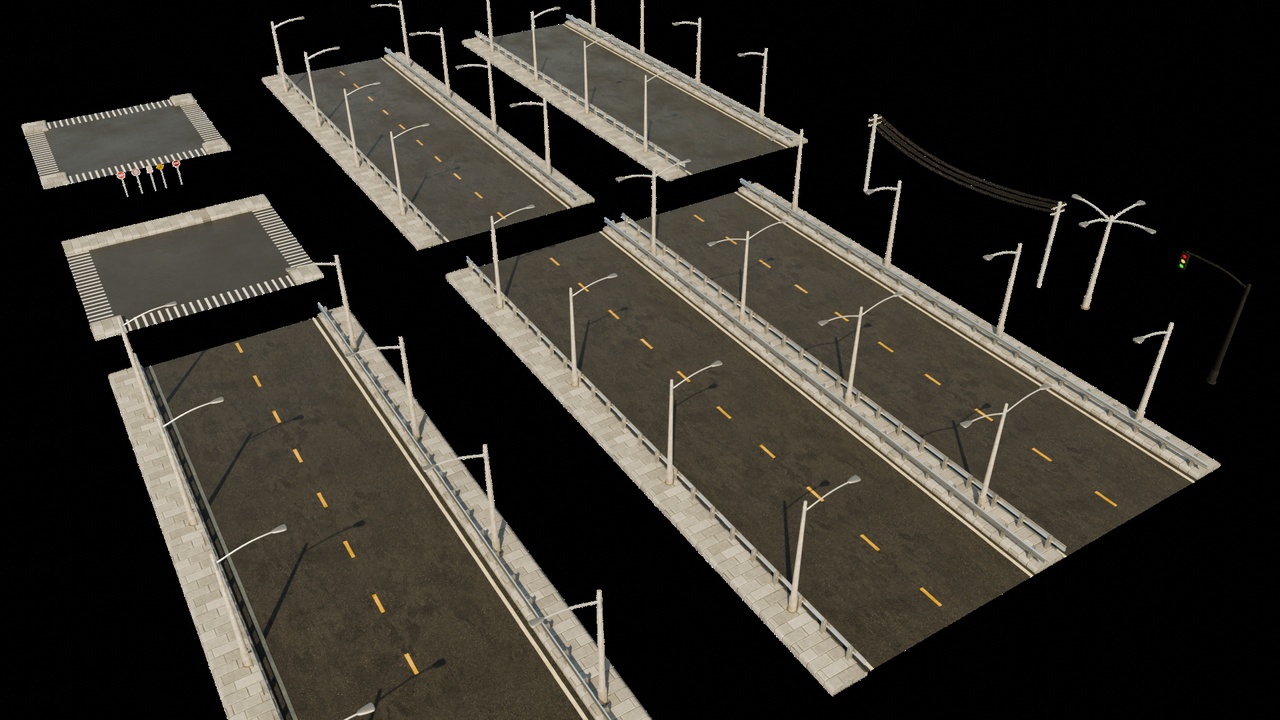 Modular ROAD PACK game-ready | Fab