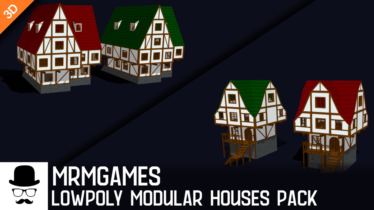 Media 1 for listing Modular House Pack - Low Poly Voxel Buildings