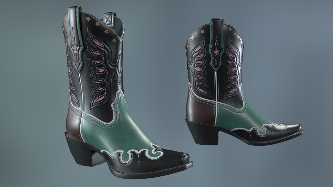Media 1 for listing Eagle Star Cowboy Green Boots