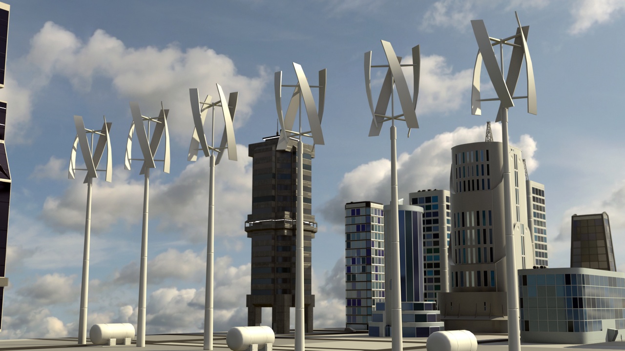 Media 1 for listing Futuristic City Vertical Wind Turbine