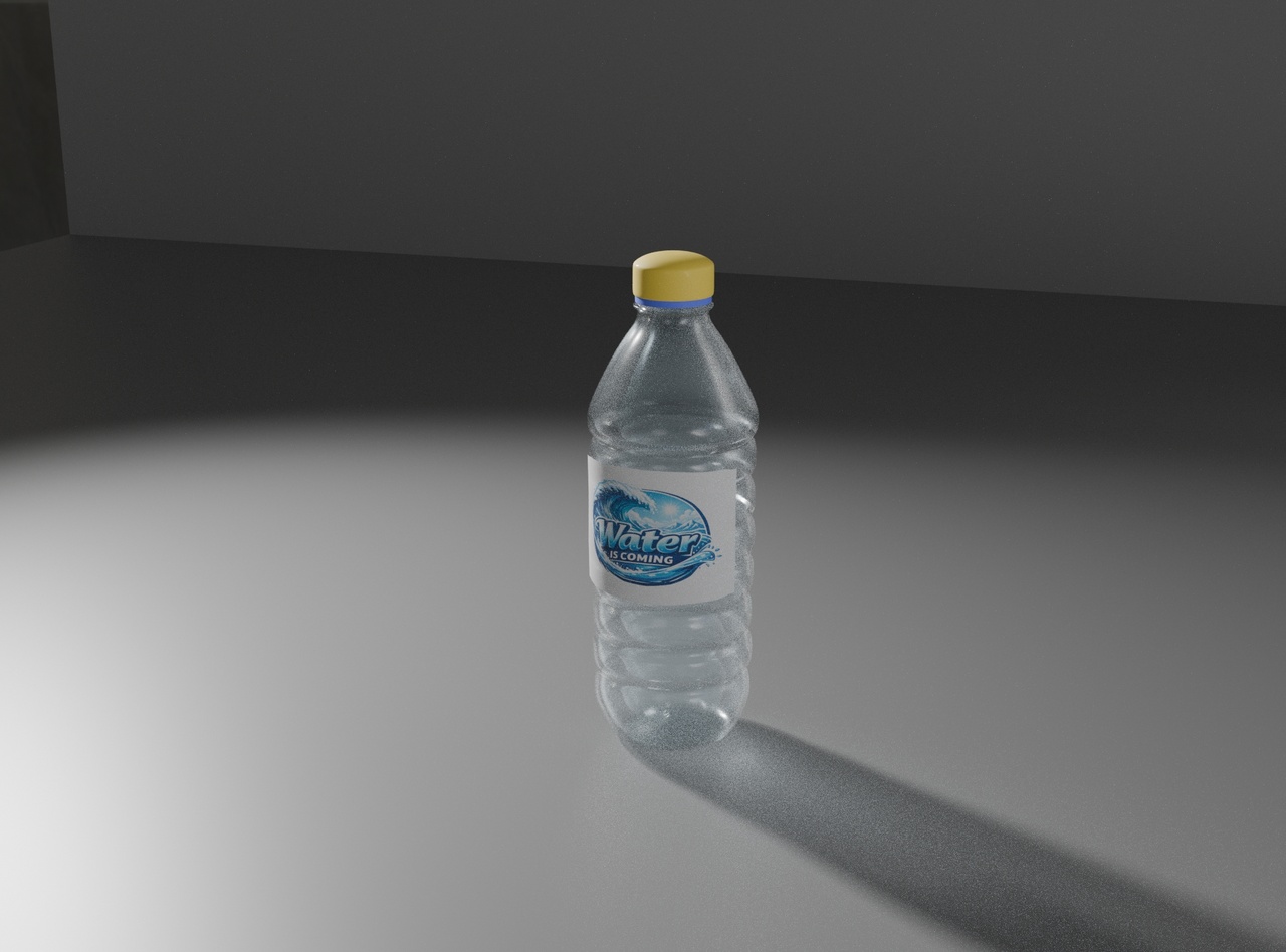 Media 1 for listing Water Bottle 500ml – Realistic PBR 3D Model