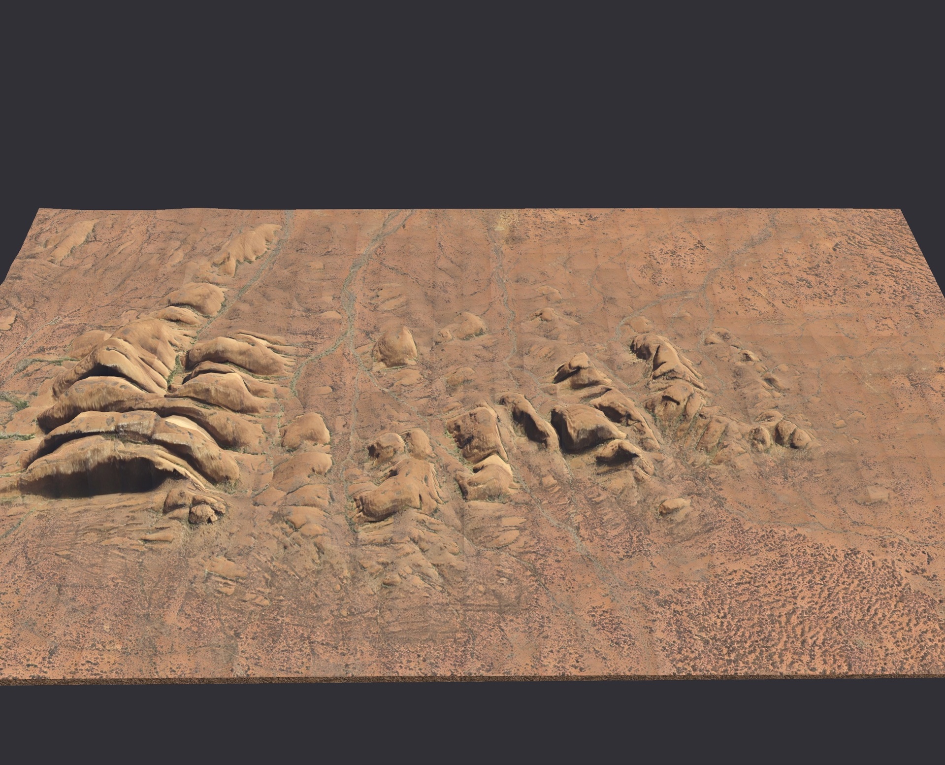 Media 1 for listing Kata Tjuṯa (The Olgas) – 3D Terrain Model of Iconic Rock Domes in Central Austra