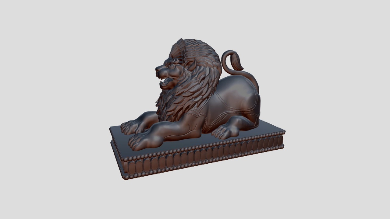 Media 1 for listing Lion statue green stone