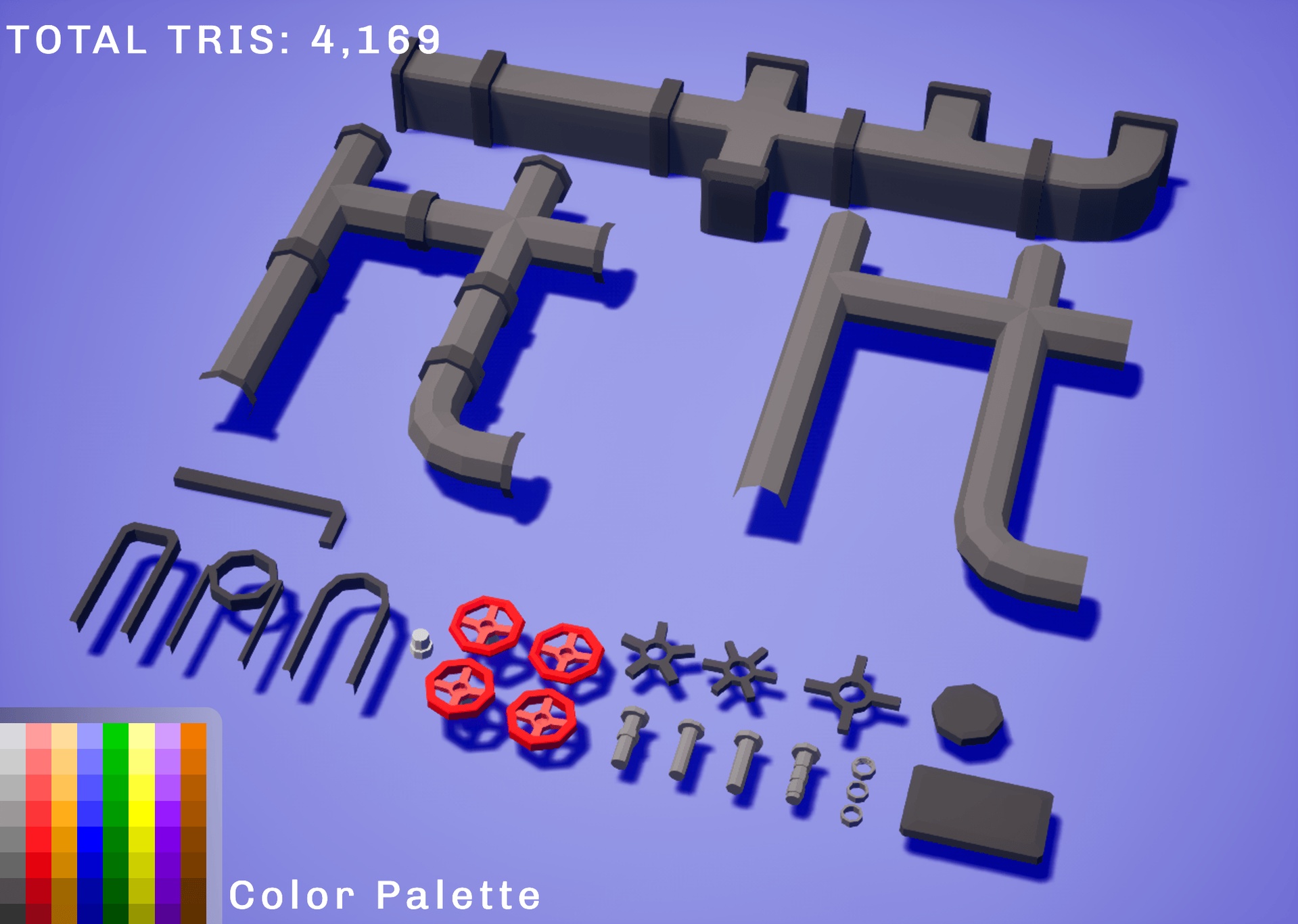 Media 1 for listing Stylized Low Poly Modular Pipes Pack