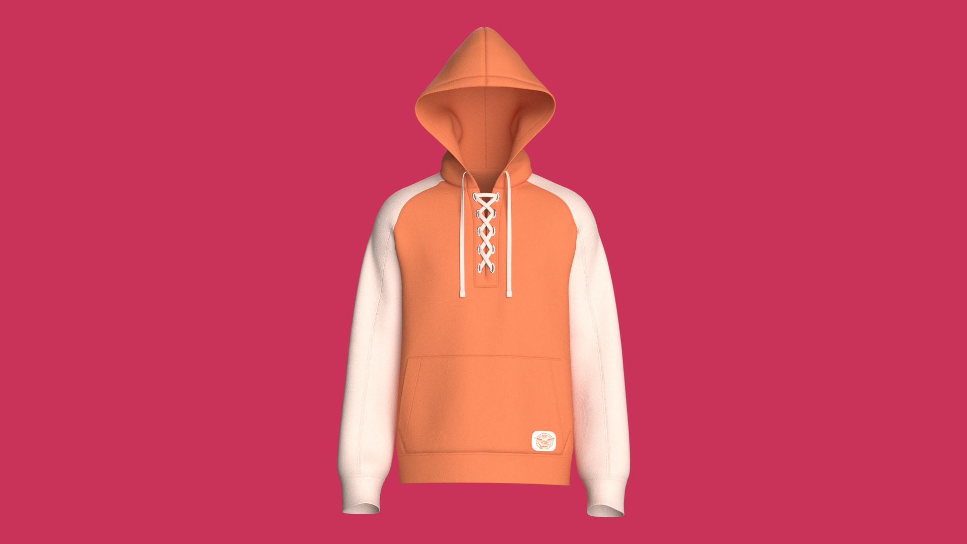 Media 1 for listing Men Lace - Up Raglan Hoodie With Pocket | High Poly