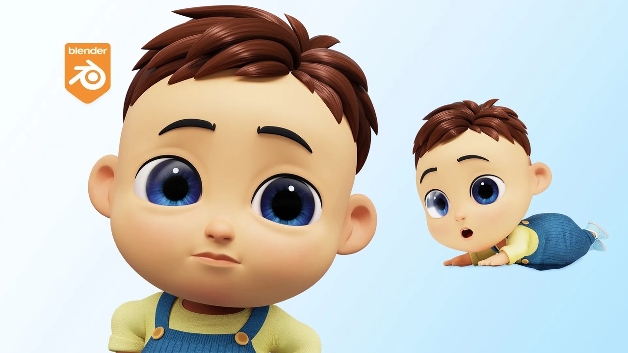 Media 1 for listing Cartoon Baby Boy - Rigged 3D Character